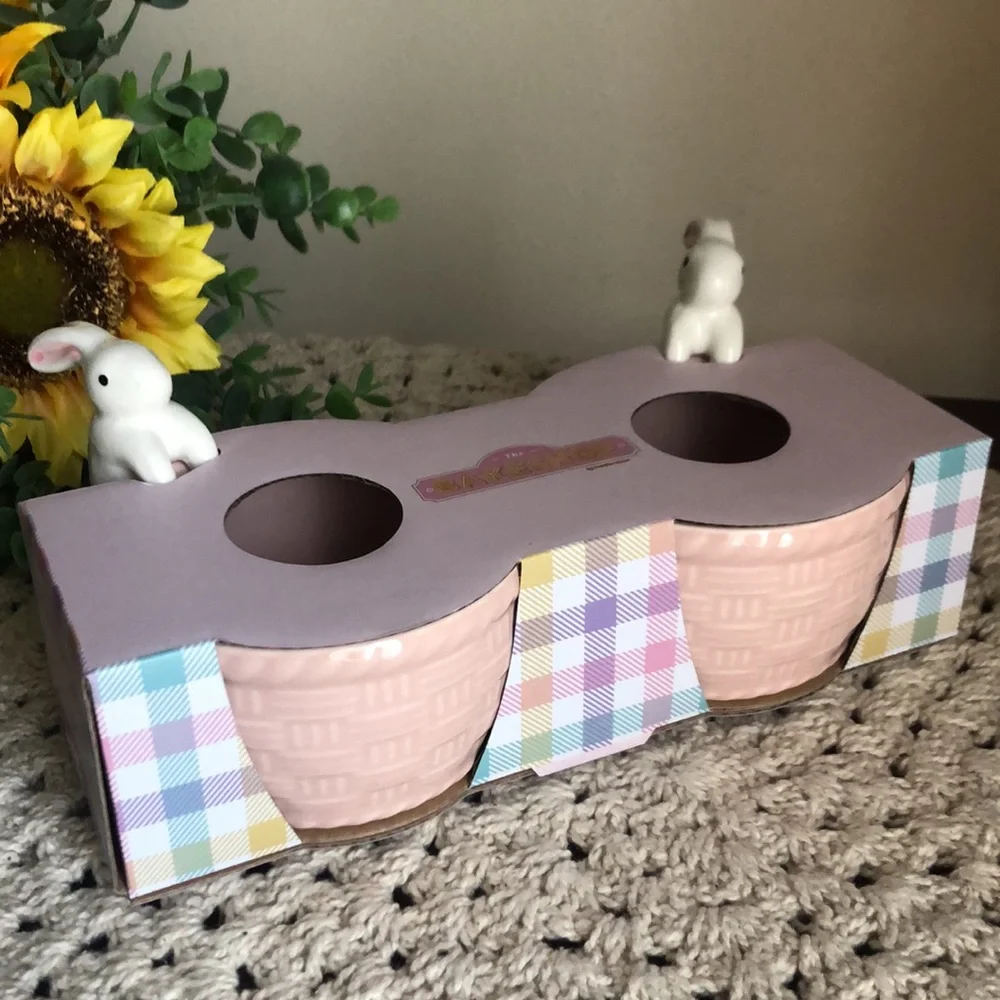 The Bakeshop Pink Ceramic EASTER Ramekins